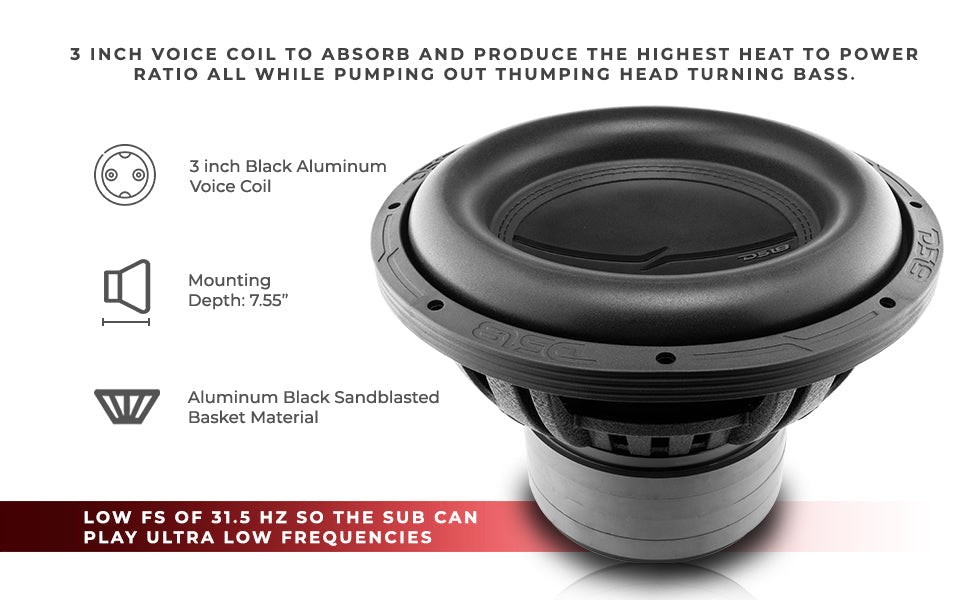 ZXI 12" High Excursion Subwoofer Quad Stacked Magnets | 1000W RMS DVC 2-Ohm - DS18