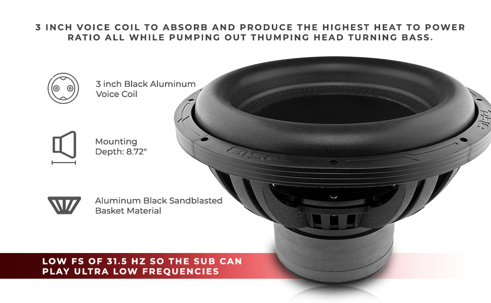 ZXI 15" High Excursion Subwoofer Quad Stacked Magnets | 1000W RMS DVC 4-Ohm - DS18
