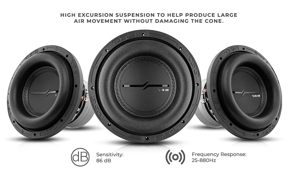 ZXI 8" High Excursion Subwoofer Quad Stacked Magnets | 600W RMS DVC 2-Ohm - DS18