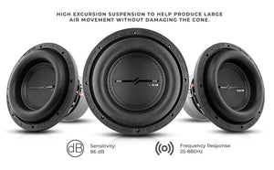 ZXI 8" High Excursion Subwoofer Quad Stacked Magnets | 600W RMS DVC 2-Ohm - DS18