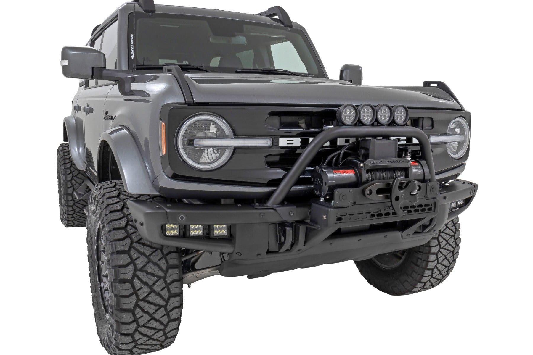 Safari Bar | 3.5" Round LED (Quad) | Black | Amber DRL | OE Modular Steel | Ford Bronco (21-26)