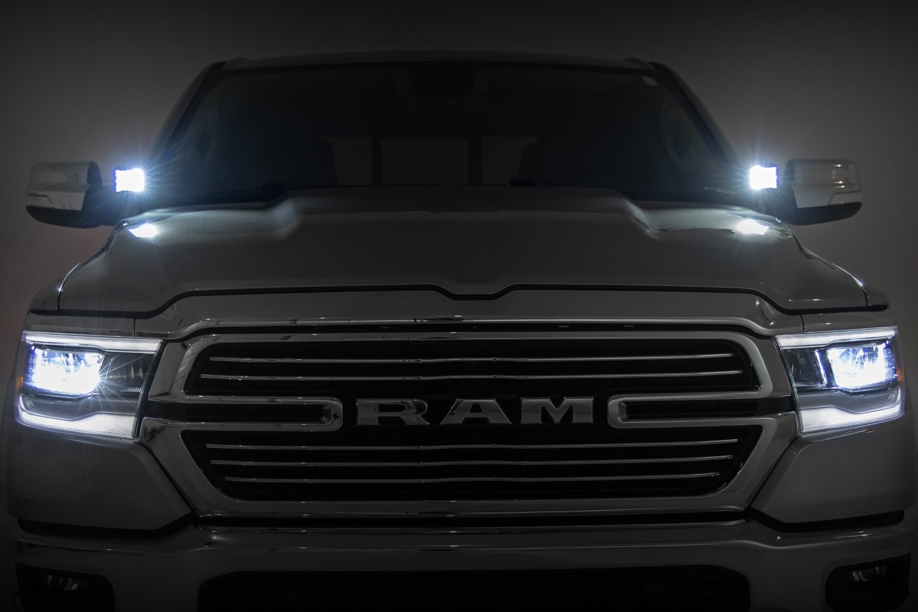 LED Light Kit | Ditch Mount | Black Series Round | 3.5 Inch | Amber DRL | Ram 1500 (19-26)