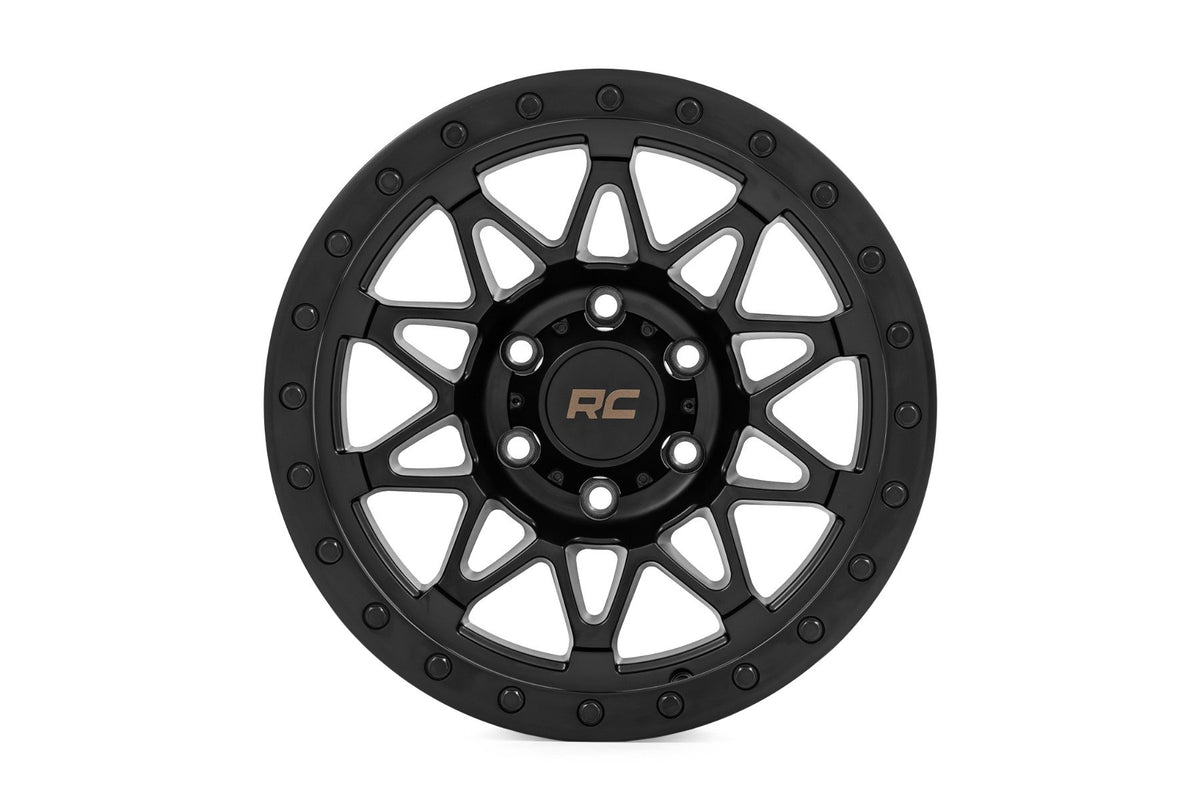 Rough Country 78 Series Wheel | Simulated Beadlock | Black | 18x9 | 5x5.5 | -12mm