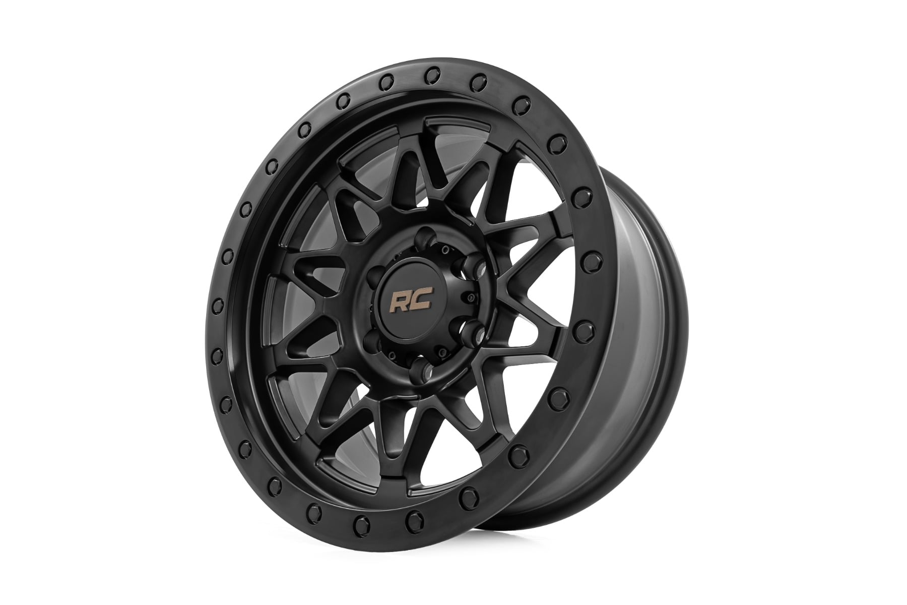 Rough Country 78 Series Wheel | Simulated Beadlock | Black | 17x8.5 | 5x4.5 | +0mm