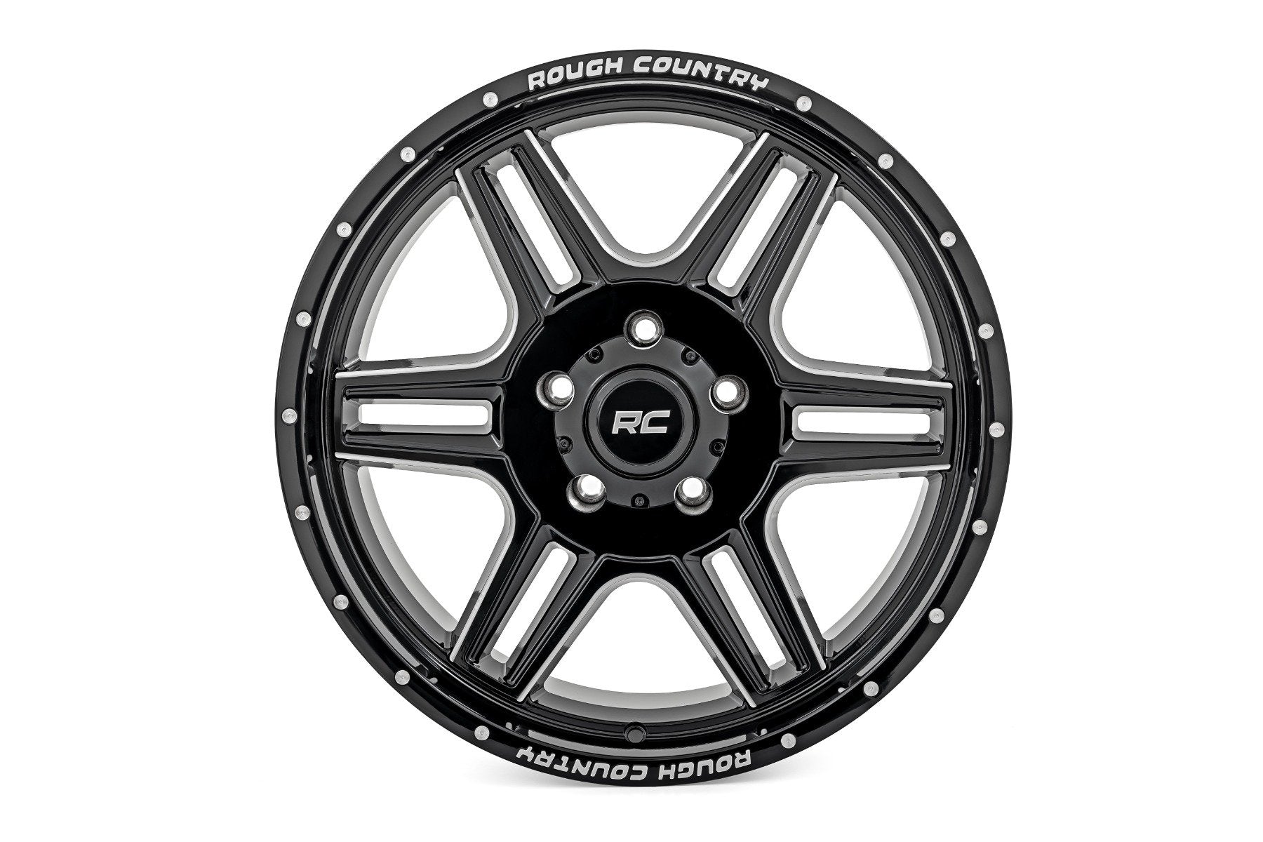 Rough Country 92 Series Wheel | Machined One-Piece | Gloss Black | 18x9 | 5x5.5 | +0mm