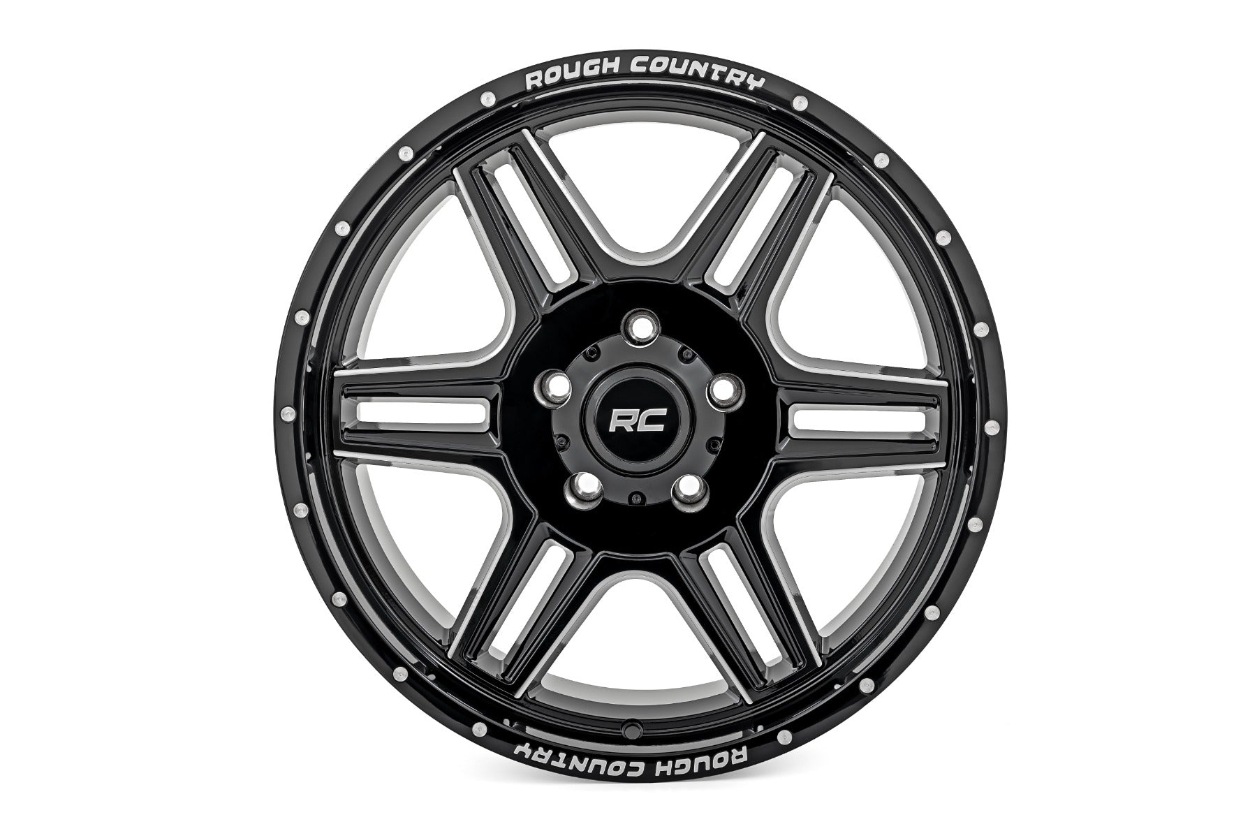Rough Country 92 Series Wheel | Machined One-Piece | Gloss Black | 20x9 | 5x5.5 | +0mm