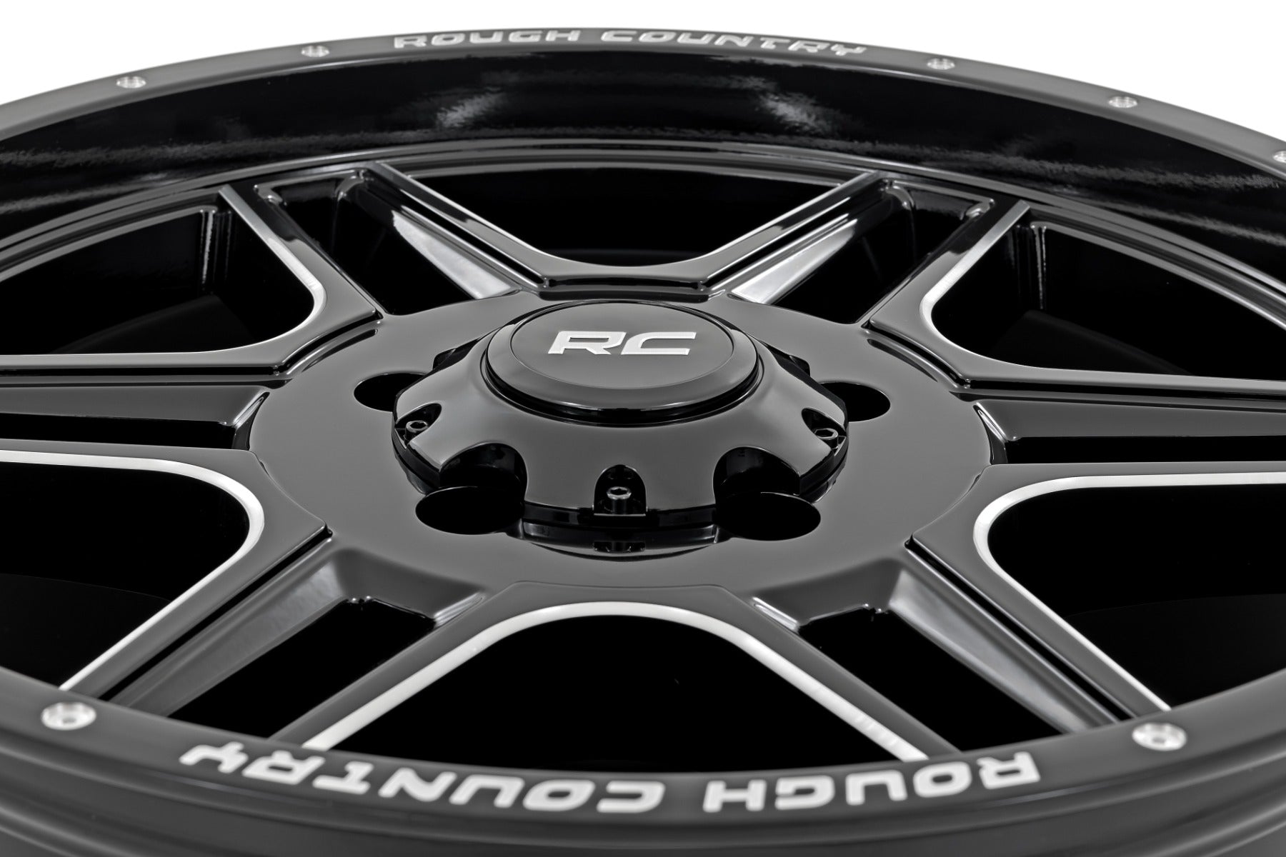 Rough Country 92 Series Wheel | Machined One-Piece | Gloss Black | 20x9 | 5x5.5 | +0mm