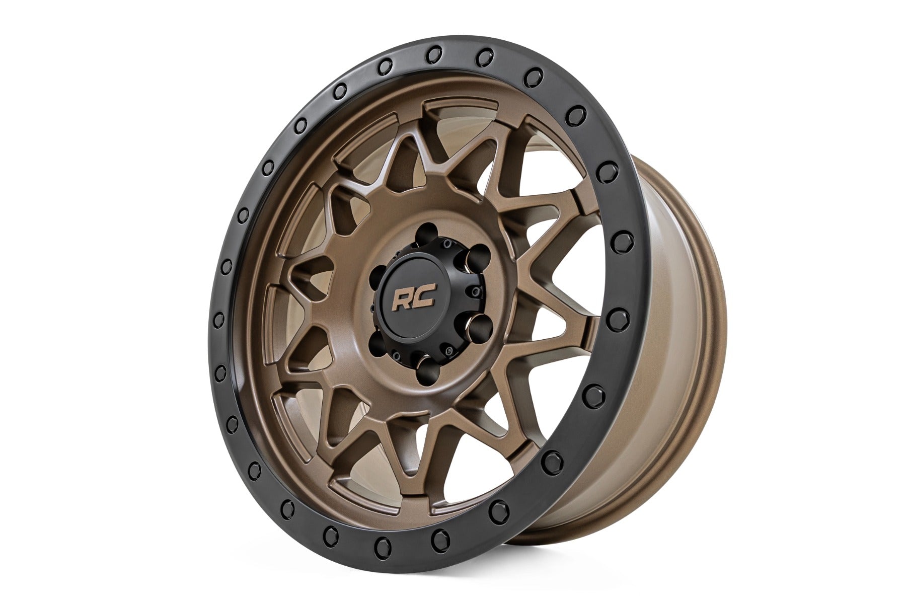 Rough Country 78 Series Wheel | Simulated Beadlock | Bronze/Black | 18x9 | 5x5 | -12mm