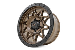 Rough Country 78 Series Wheel | Simulated Beadlock | Bronze/Black | 18x9 | 5x5 | -12mm