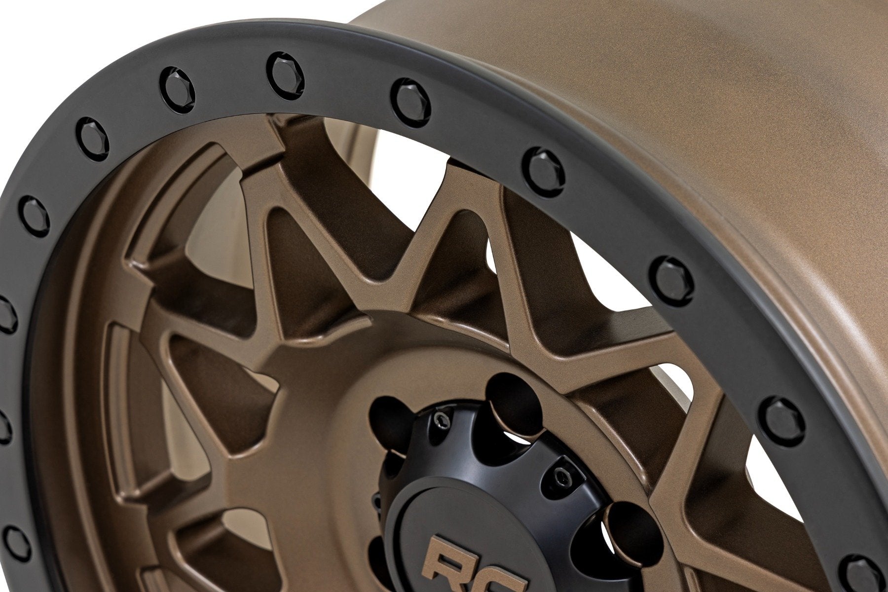 Rough Country 78 Series Wheel | Simulated Beadlock | Bronze/Black | 18x9 | 8x170 | -12mm
