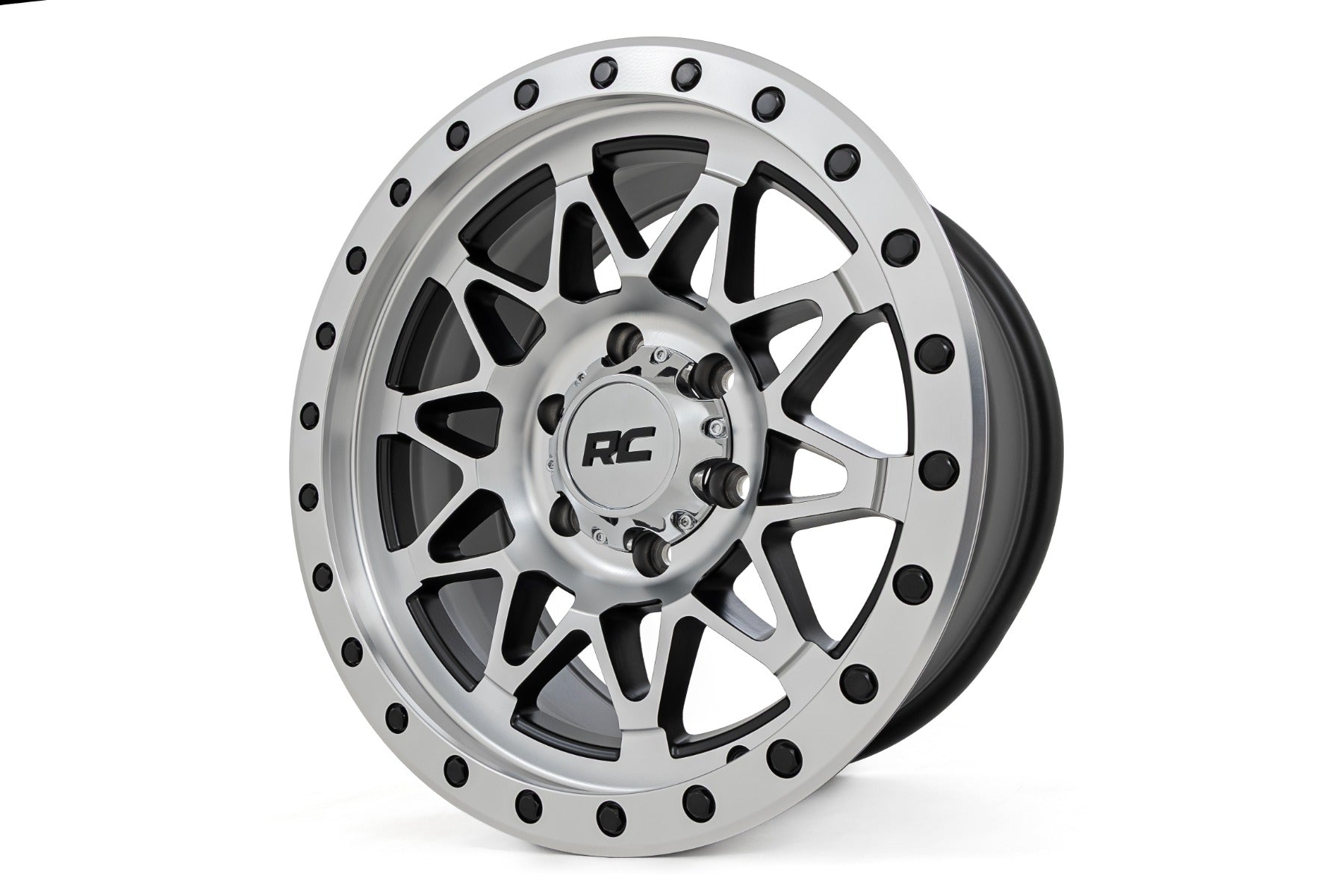 Rough Country 78 Series Wheel | Simulated Beadlock | Full Machine | 17x8.5 | 6x5.5 | +0mm