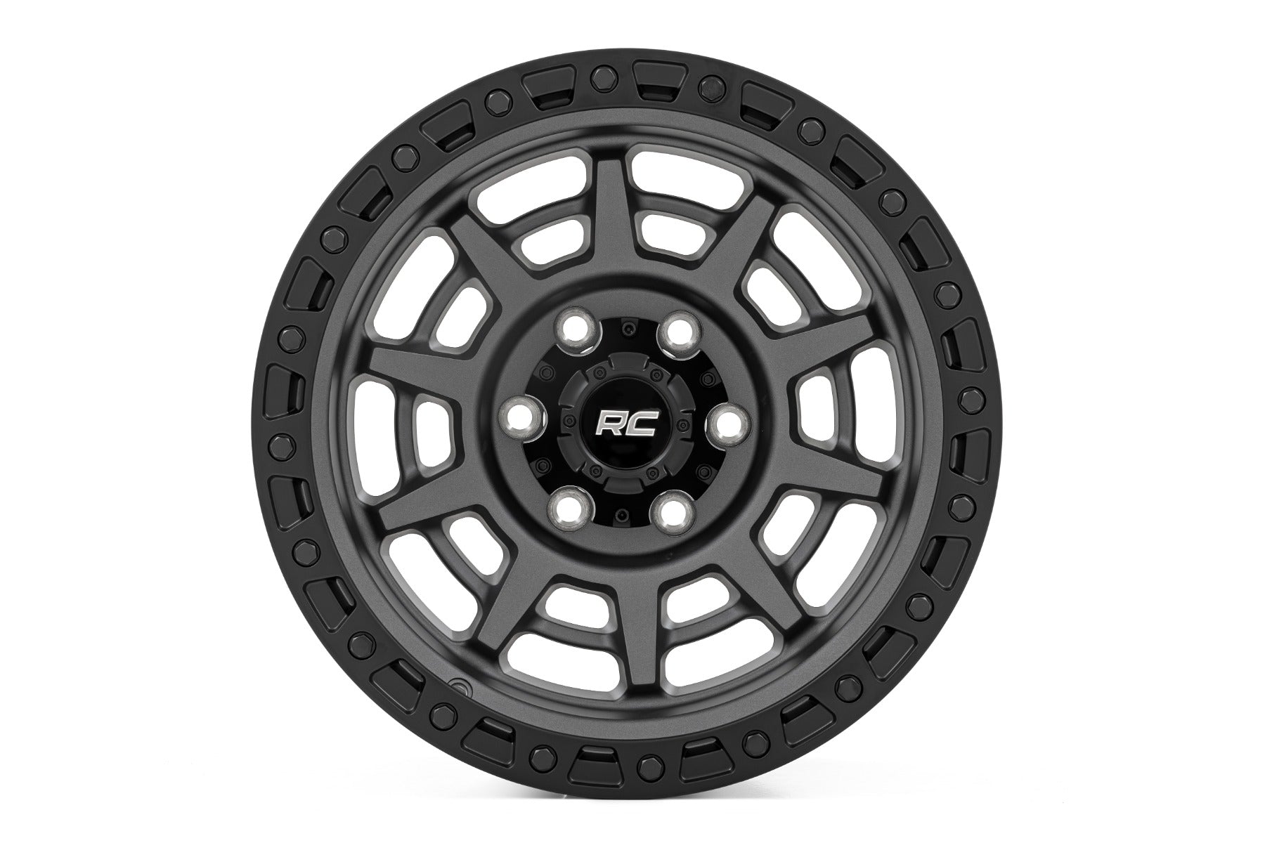 Rough Country 85 Series Wheel | Simulated Beadlock | Gunmetal Gray/Black | 17x9 | 6x5.5 |+25mm