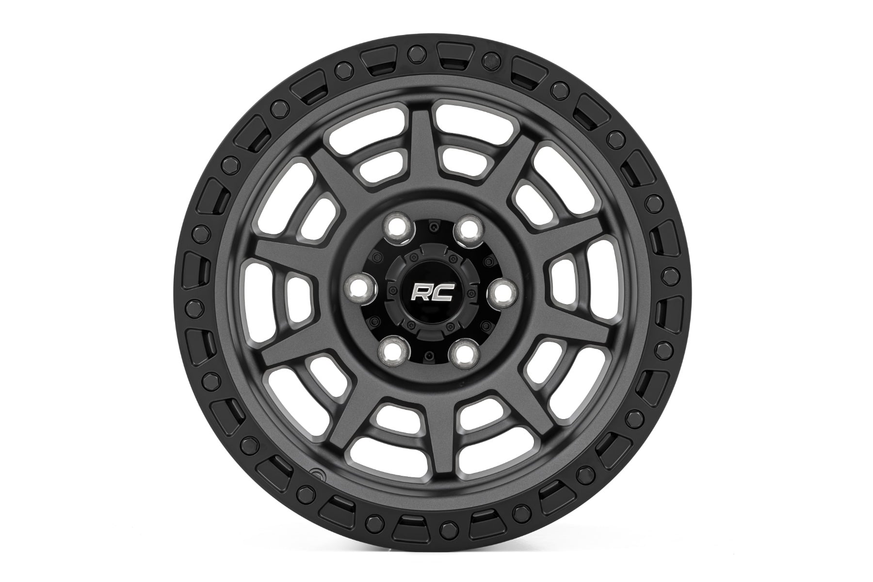 Rough Country 85 Series Wheel | Simulated Beadlock | Gunmetal Gray/Black | 17x9 | 6x5.5 |+25mm