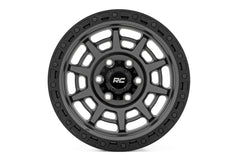 Rough Country 85 Series Wheel | Simulated Beadlock | Gunmetal Gray/Black | 17x9 | 8x170 | -12