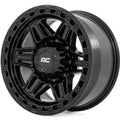 Rough Country 76 Series Wheel | Simulated Beadlock | Gloss Black | 17x9 | 6x5.5 | -12mm