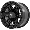 Rough Country 76 Series Wheel | Simulated Bead Lock | Gloss Black | 17x9 | 5x4.5 | +0mm