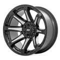 Rough Country 81 Series Wheel | One-Piece | Semi Gloss Black w/machined spokes | 20x9 | 8x180 | 0mm