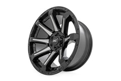 Rough Country 81 Series Wheel | One-Piece | Semi Gloss Black w/machined spokes | 20x9 | 5x150 | +18m