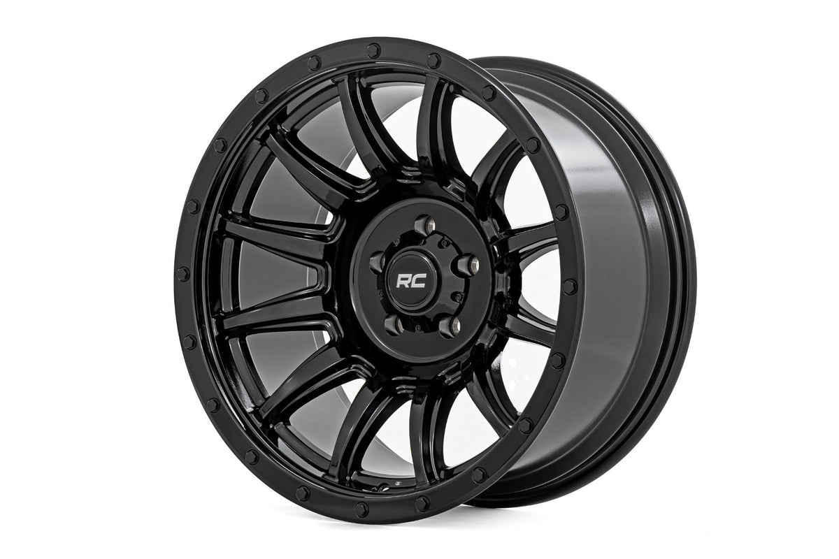 Rough Country 90 Series Wheel | One-Piece | Gloss Black | 20x10 | 6x5.5 | -19mm