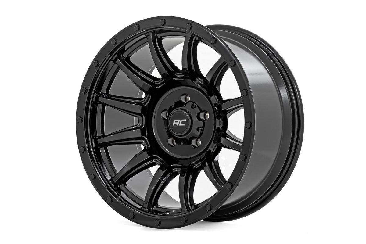 Rough Country 90 Series Wheel | One-Piece | Gloss Black | 20x9 | 6x5.5 | 0mm