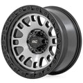 Rough Country 82 Series Wheel | One-Piece | Machined Semi Gloss Black | 18x9 | 6x5.5 | -12mm
