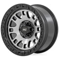 Rough Country 82 Series Wheel | One-Piece | Machined Semi Gloss Black | 17x9 | 5x5 | -12mm