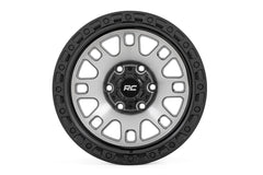 Rough Country 82 Series Wheel | One-Piece | Machined Semi Gloss Black | 18x9 | 6x5.5 | -12mm
