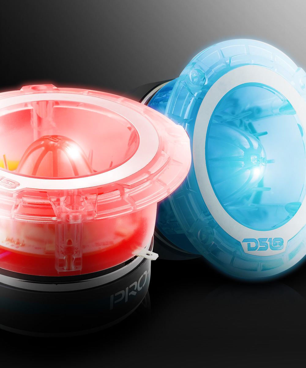 4.5" Super Bullet Tweeter 280 Watts 1.75" Titanium 4-Ohm Vc with RGB LED Lights - DS18