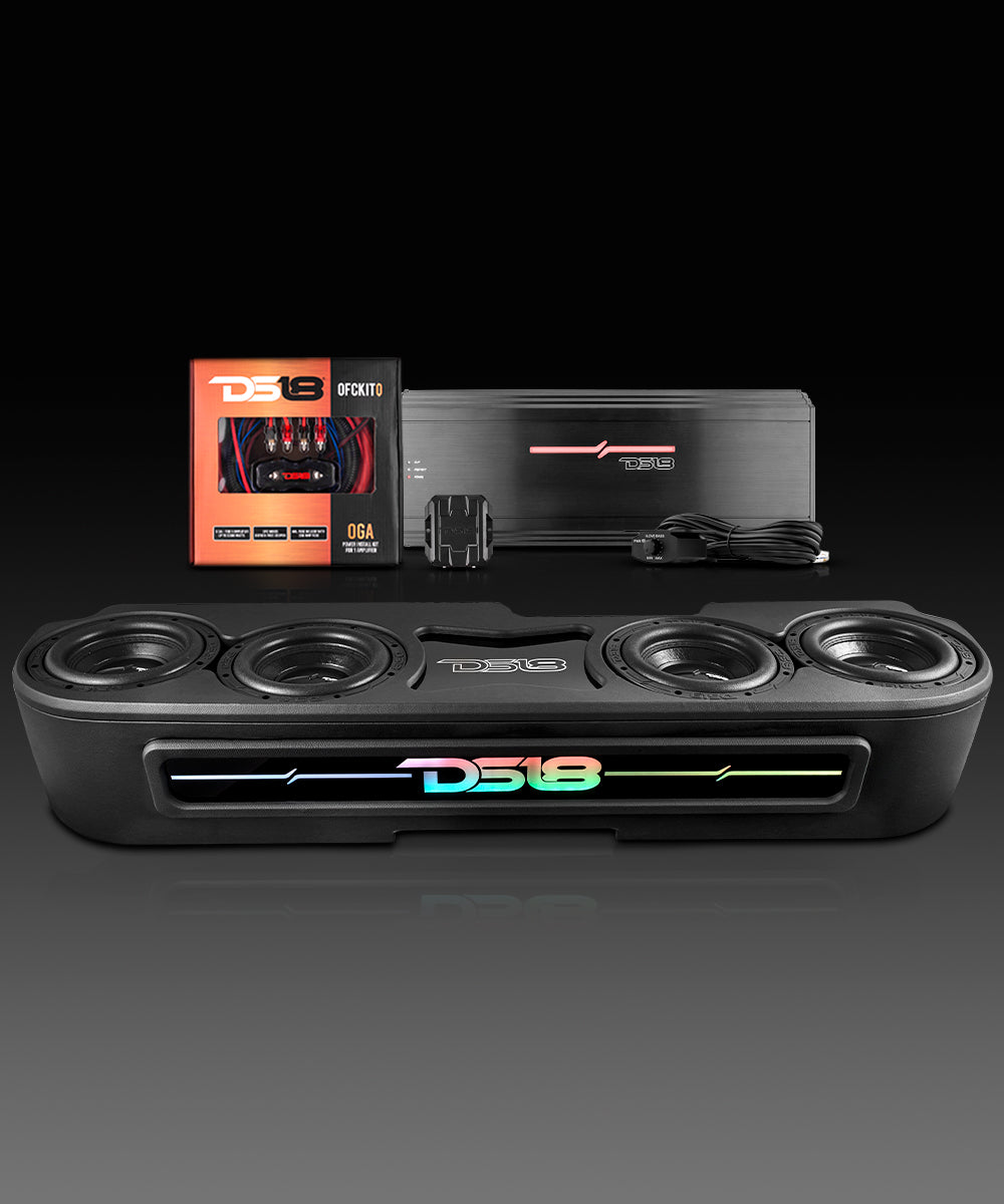 Jeep JT 4 x 8" Subwoofer Enclosure Package With Vinyl Finish and Dream LED Lights (MADE IN USA) - DS18
