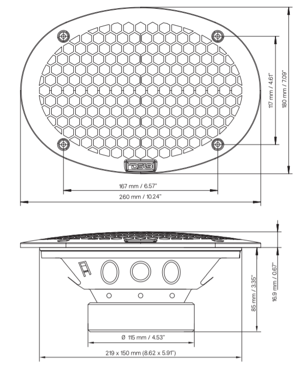 PRO-X 6X9" Mid-Range Loudspeaker with Bullet | 200W RMS 4-Ohm - DS18