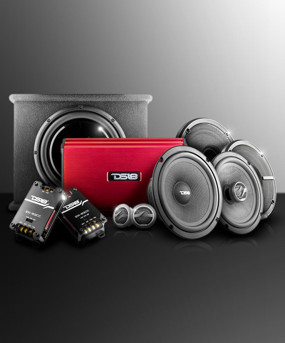 DS18 CARPK-2 ZXI High Volume Complete System 6.5 Package with powered 12 inch subwoofer - DS18