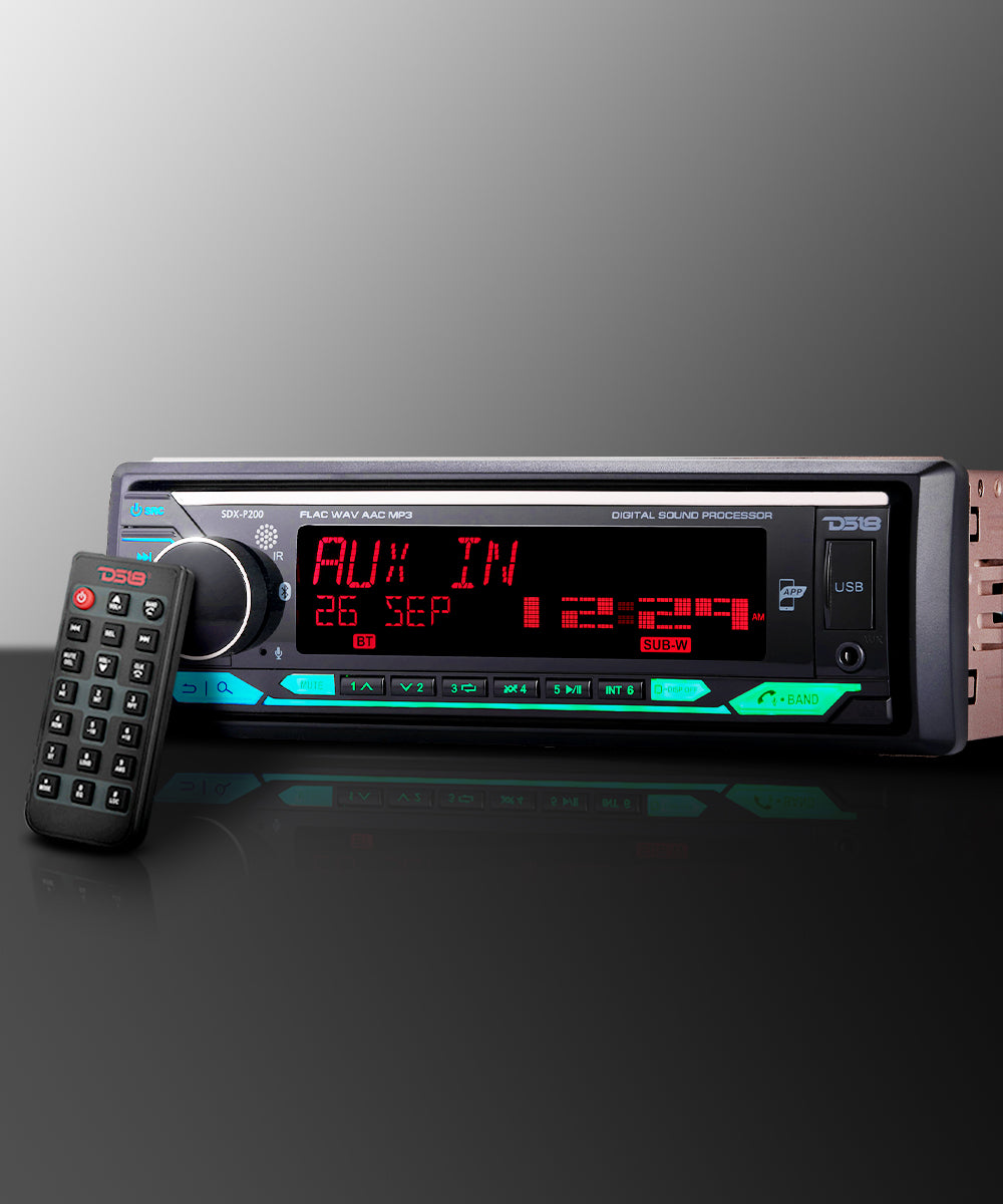High Power 240 Watts RMS (4 x 60) Digital Media Receiver | Single Din | DSP | APP | Bluetooth Audio and Calling Head Unit |
