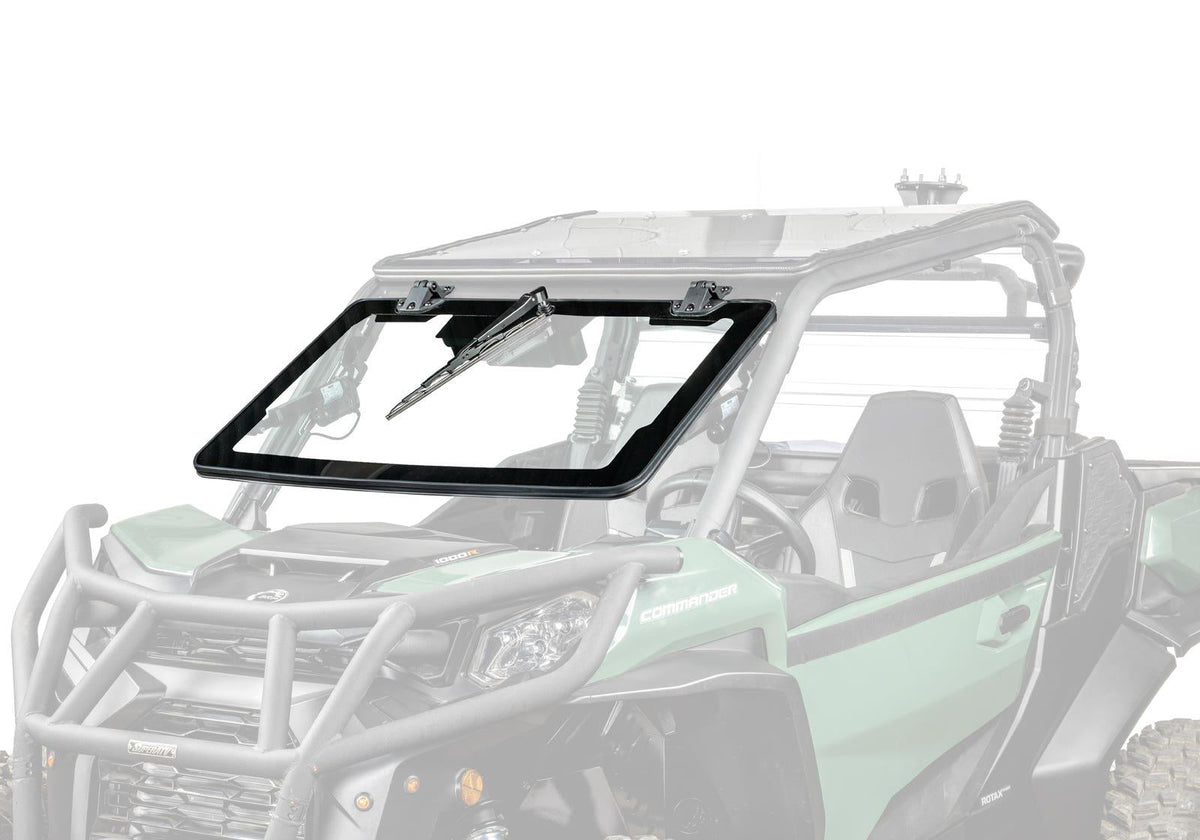 Can-Am Commander MaxDrive Power Flip Glass Windshield - With Wiper