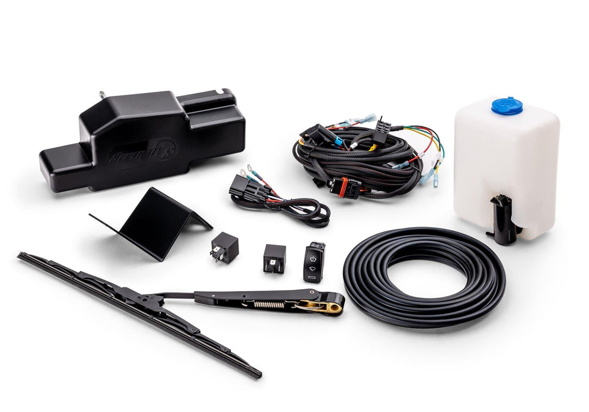 Electric UTV Windshield Wiper Kit for SuperATV MaxDrive Power Flip Glass Windshields - FGWS-CA-COM