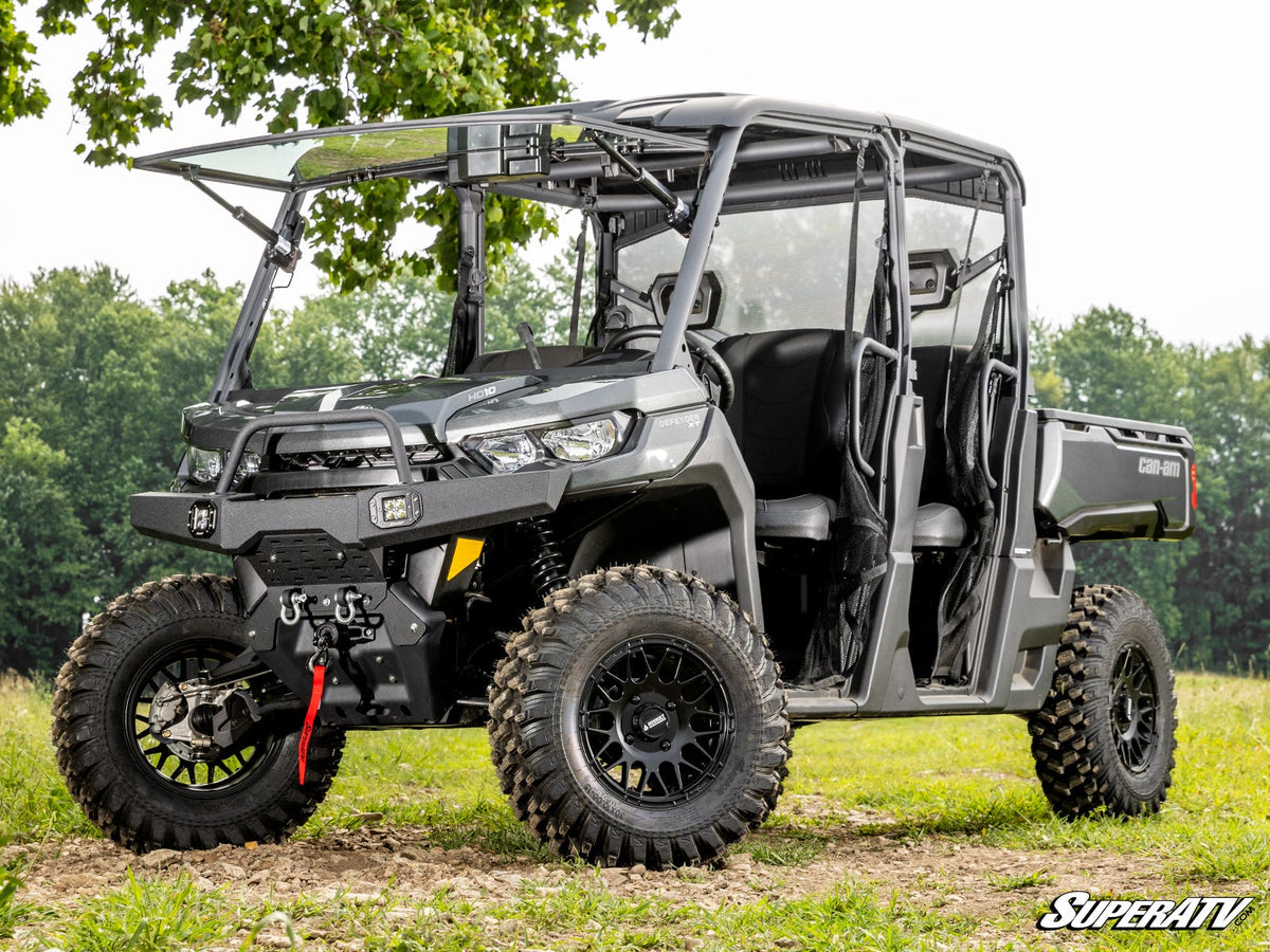Can Am Defender Premium Power Flip Glass Windshield + Wiper Kit
