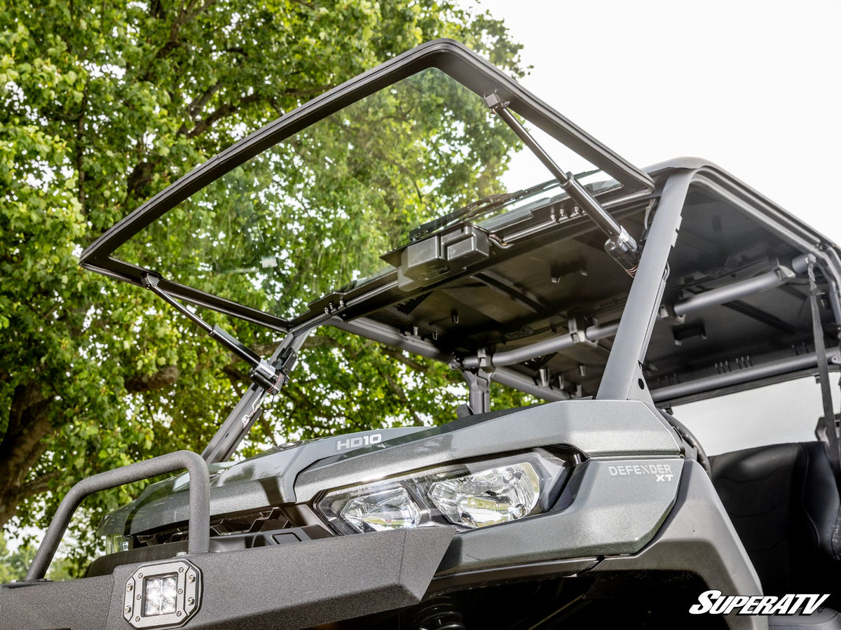 Can Am Defender Premium Power Flip Glass Windshield + Wiper Kit