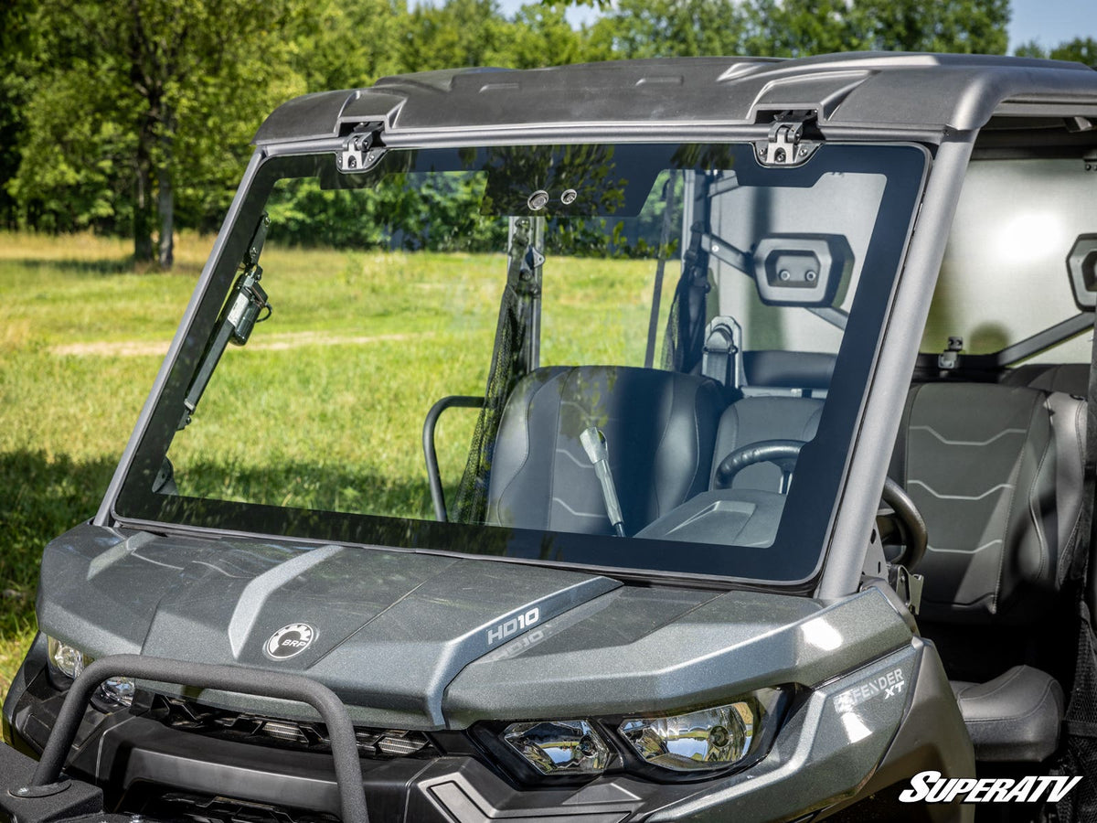 Can Am Defender Premium Power Flip Glass Windshield + Without Wiper
