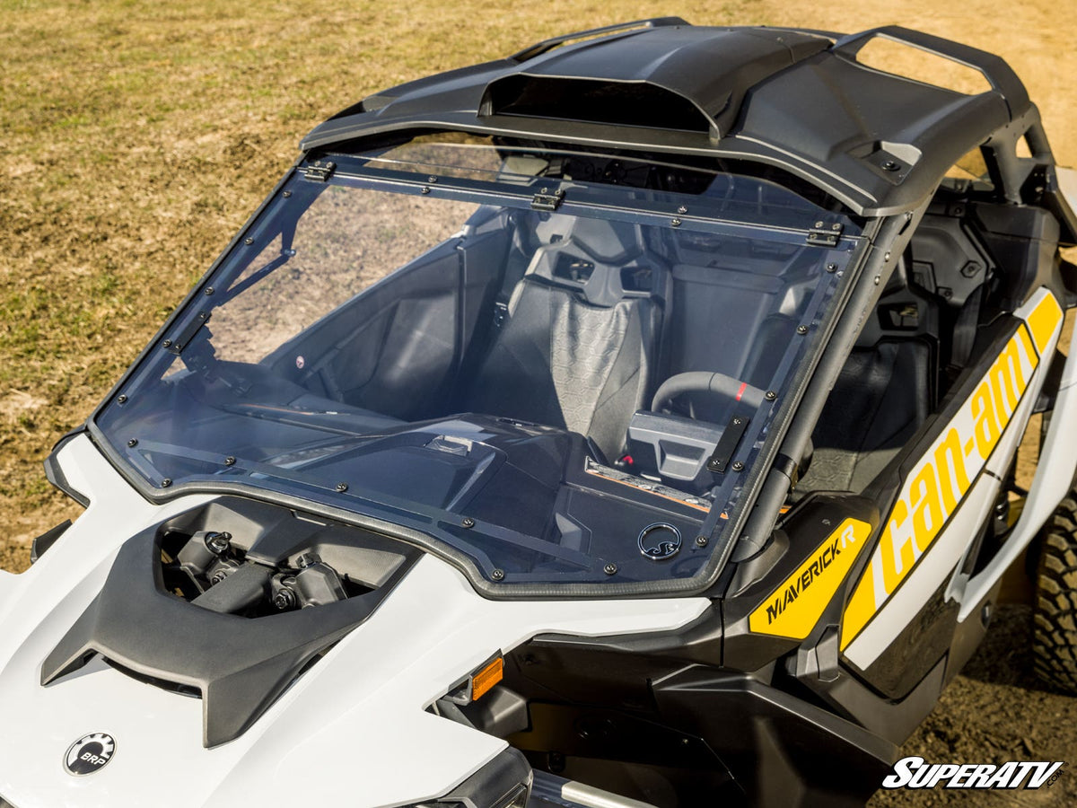 Can-Am Maverick R Scratch-Resistant Flip Windshield - Clear