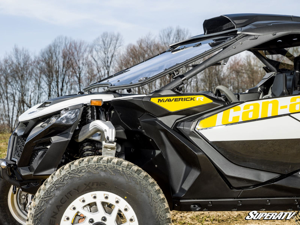 Can-Am Maverick R Scratch-Resistant Flip Windshield - Clear