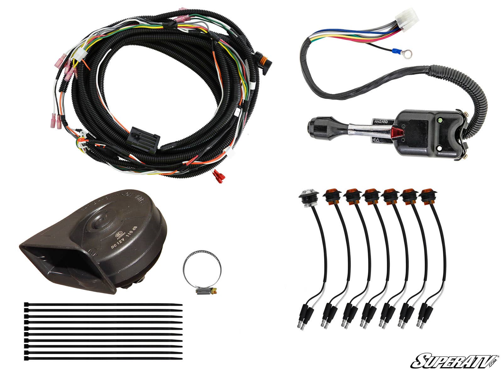 Polaris RZR 1000 Plug & Play Turn Signal Kit with Steering Column and Attached Horn Kit