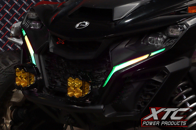 XTC cefeca25f40d4d8d | Can-Am Maverick R RGB+W Front Signature Light Set