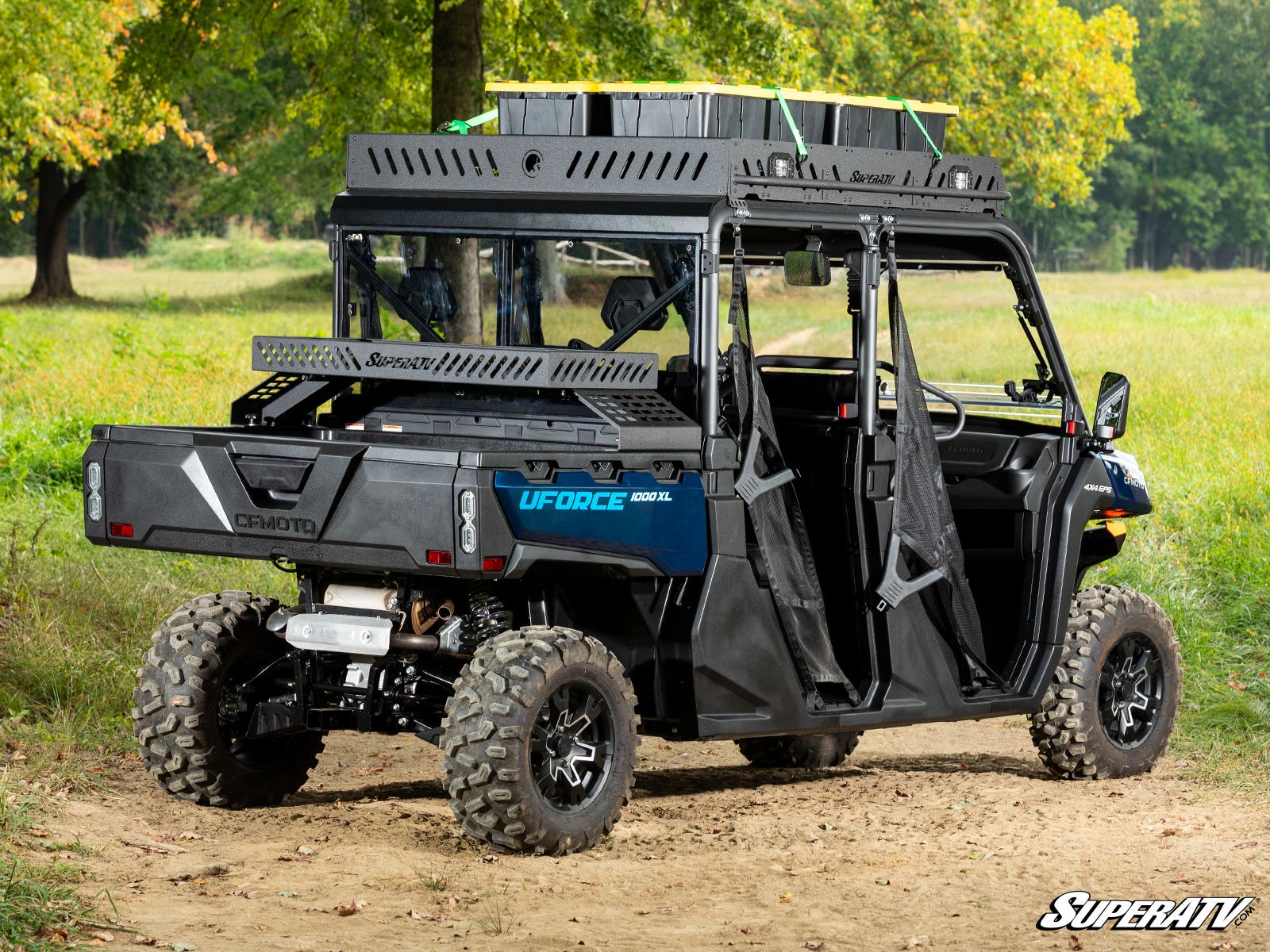 CFMOTO UForce 1000 XL Outfitter Roof Rack + Recessed Lights + 30in. Light Bar + Metal Roof