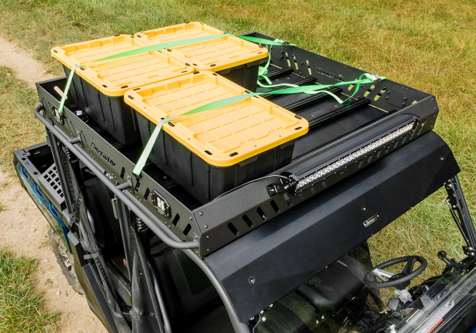 CFMOTO UForce 1000 XL Outfitter Roof Rack + Recessed Lights + 30in. Light Bar + Metal Roof