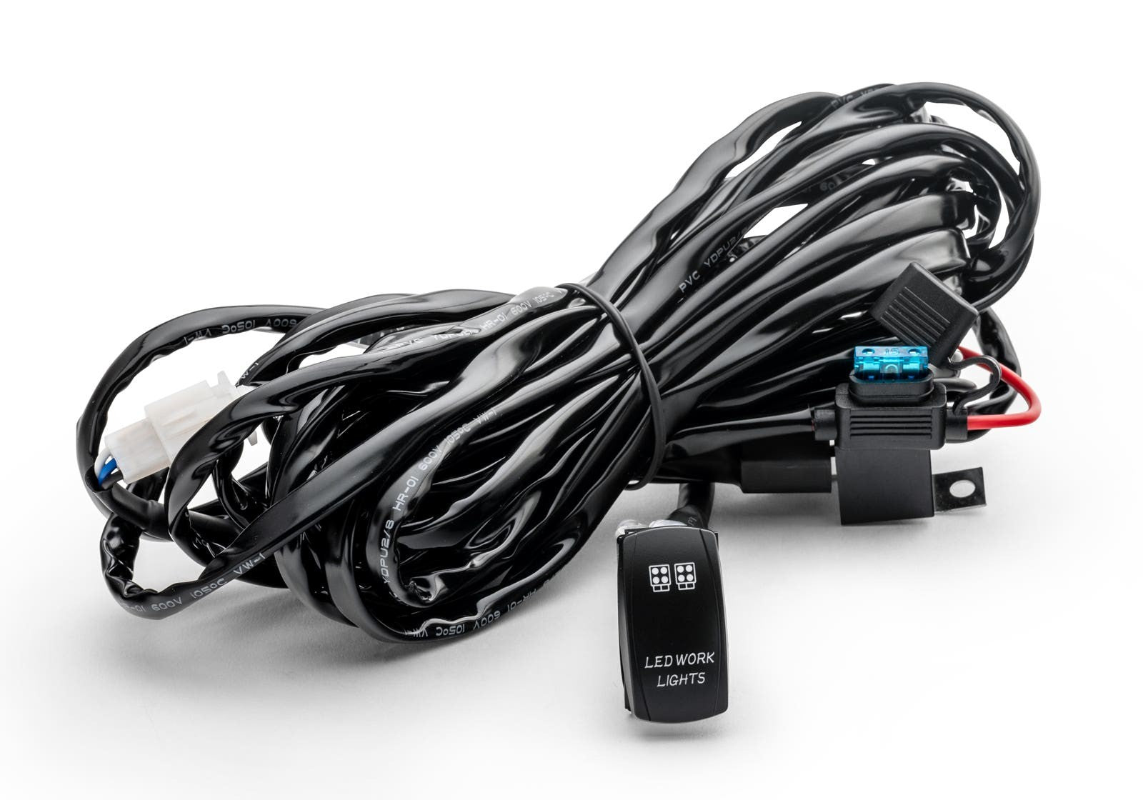 LED Light Wiring Harness with Rocker Switch - Cube Lights