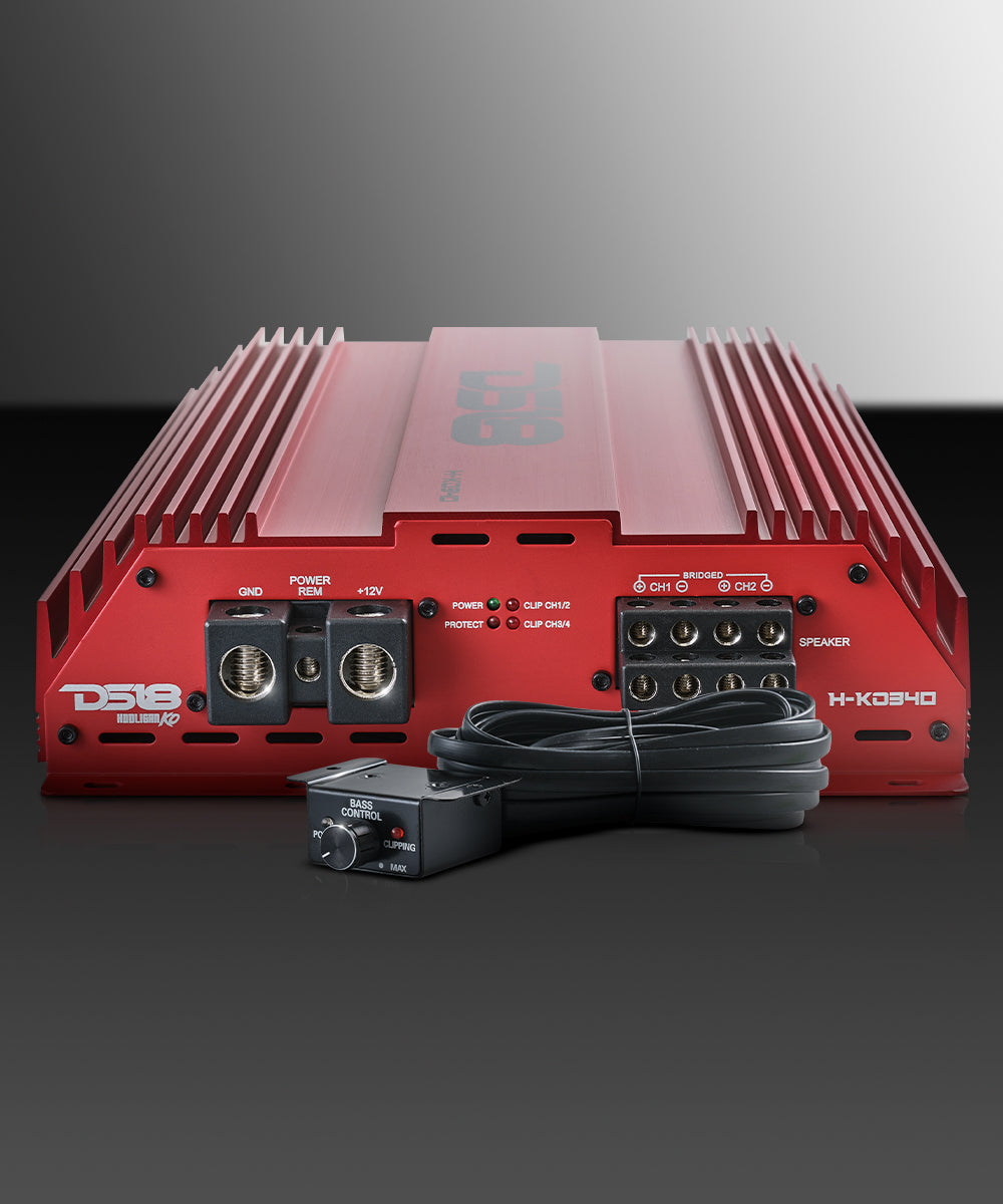 HOOLIGAN KO Full Range Class D 4-Channel Amplifier 4 x 300 Watts Rms @ 4-Ohm Made In Korea - DS18