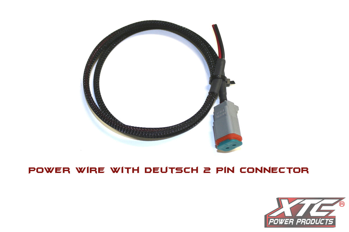 XTC 7ab6a964956cb7b0 | 3' Power Wire with Deutsch 2 Pin Connector on one end