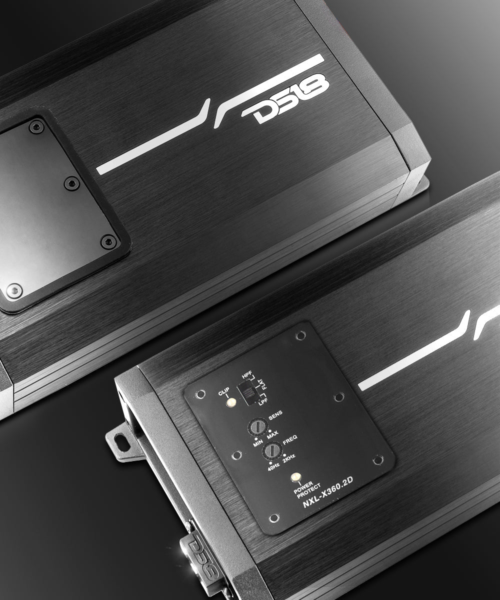 NXL 2-Channel Full-Range Class D IP67 Marine and Powersports Amplifier 2 x 180 Watts Rms @ 4-Ohm - DS18