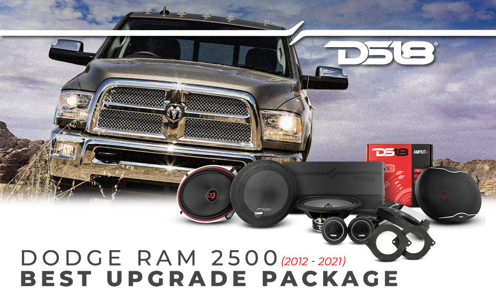 DS18 2012-2021 RAM 2500 Crew and Quad Cab Front and Back Doors Speakers Best Upgrade/Replacement Package 1800 Watts - DS18