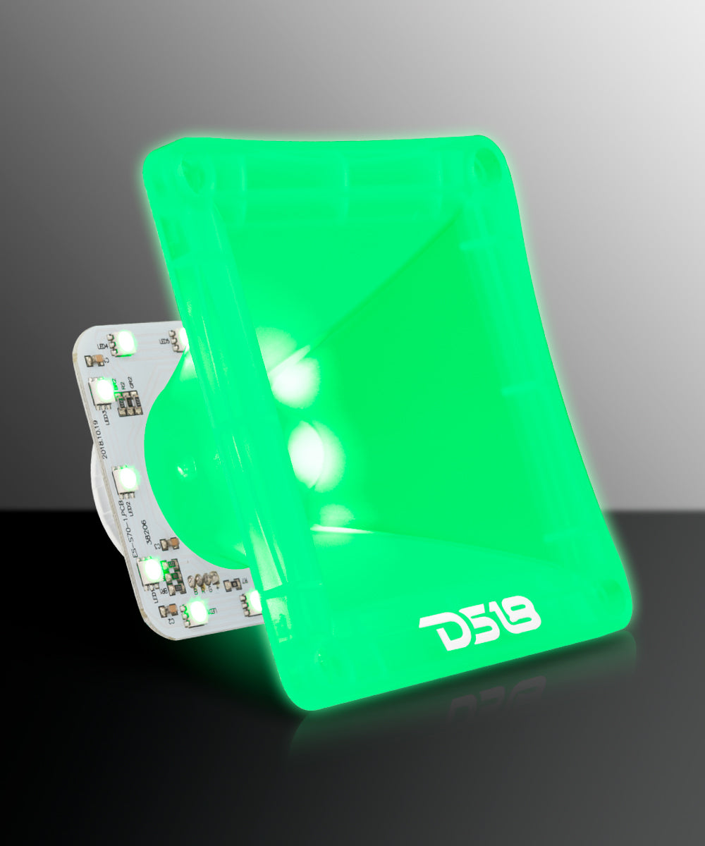 DS18 PRO-H44CL 1" Throat Transparent Plastic Driver Horn With RGB Lights - DS18