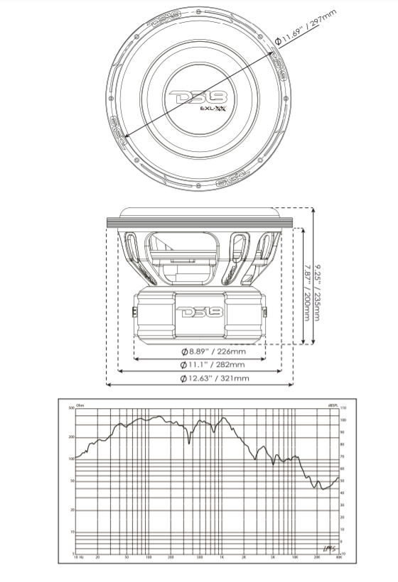 EXL XX 12" High Excursion Subwoofer 2000 Watts Rms DVC 4-Ohm - DS18